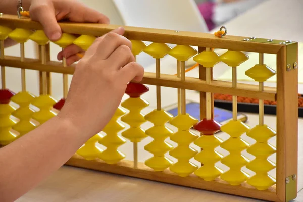 Ujjak Abacus Közelről — Stock Fotó