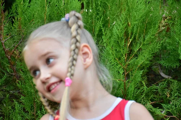 Close Portrait Cute Little Girl — Stock Photo, Image