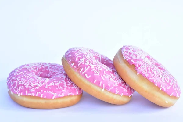甜甜圈与粉红色釉特写 — 图库照片