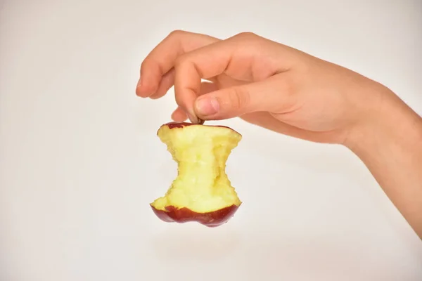 Hand Apple Close — Stock Photo, Image