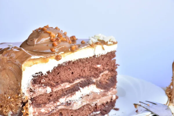 Gâteau Chocolat Fermer — Photo