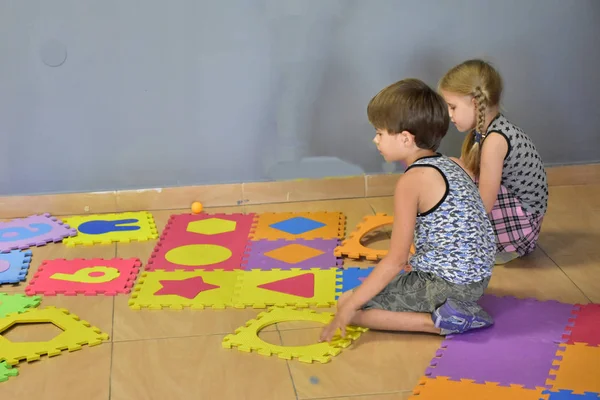 Child Plays Kindergarten Playground — Stock Photo, Image