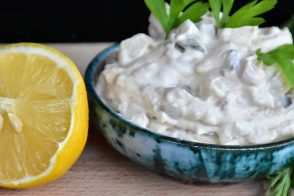 Traditioneller Russischer Salat Aus Nächster Nähe — Stockfoto