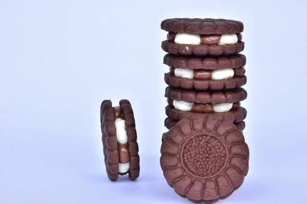 Deliciosas Galletas Chocolate Cerca — Foto de Stock