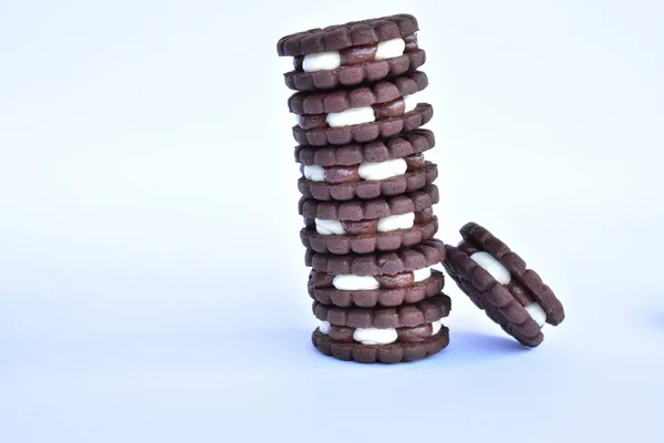 Runda Choklad Cookies Närbild — Stockfoto