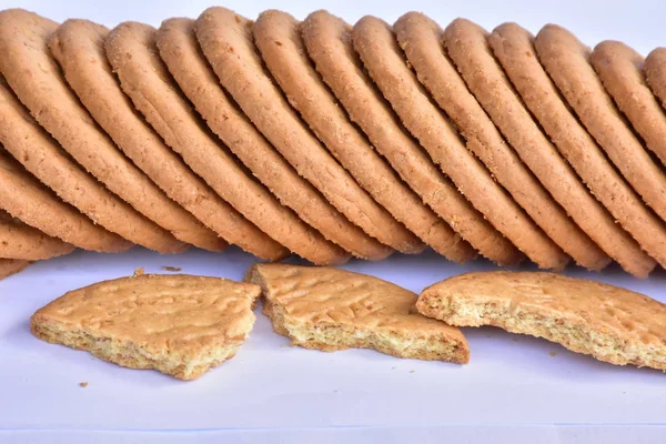 Knapperige Cookies Sluiten — Stockfoto