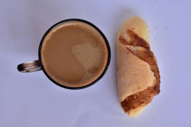 kahve ile sıcak topuz yakın çekim 