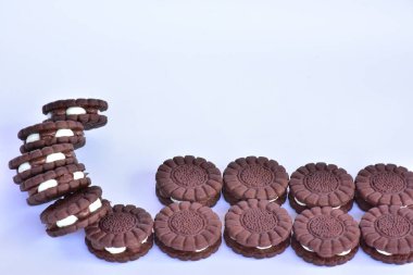 yuvarlak çikolata kurabiye yakın çekim 