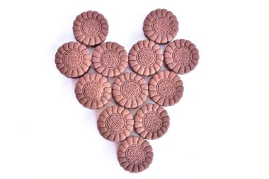 yuvarlak çikolata kurabiye yakın çekim 