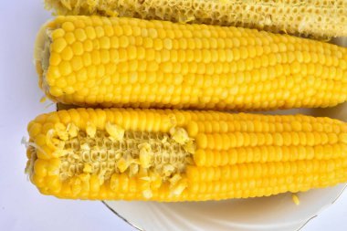 Haşlanmış mısır yakın çekim 