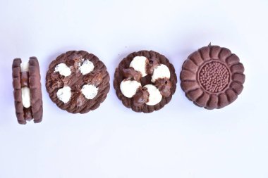 yuvarlak çikolata kurabiye yakın çekim 