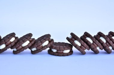 yuvarlak çikolata kurabiye yakın çekim 