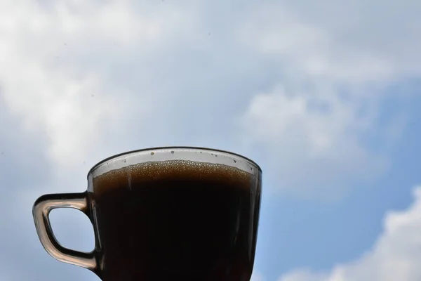 Tazza Caffè Sullo Sfondo — Foto Stock