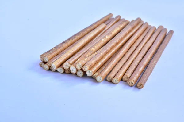 Long Thin Cookies White Background — Stock Photo, Image