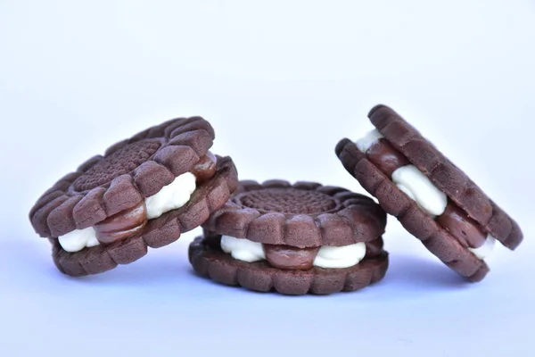 Runda Choklad Cookies Närbild — Stockfoto