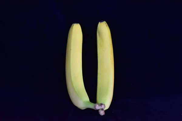 Banan Svart Bakgrund — Stockfoto