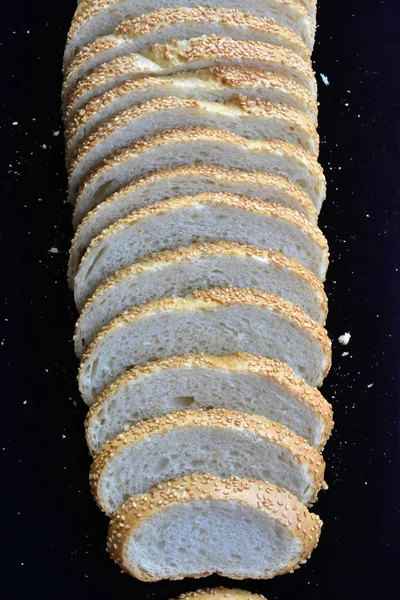 Άσπρο Ψωμί Σουσάμι — Φωτογραφία Αρχείου