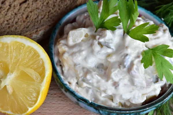 Traditioneller Russischer Salat Aus Nächster Nähe — Stockfoto