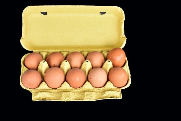 Büyük Tavuk Yumurtası Kutusunda — Stok fotoğraf