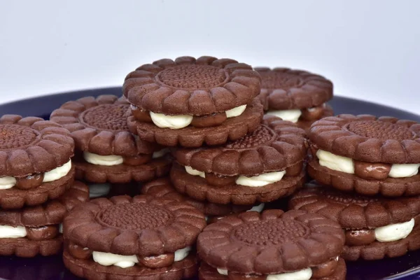 Deliciosas Galletas Chocolate Cerca — Foto de Stock