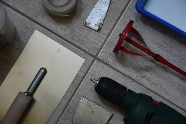 Verf Gereedschappen Voor Het Schilderen Van Muren — Stockfoto