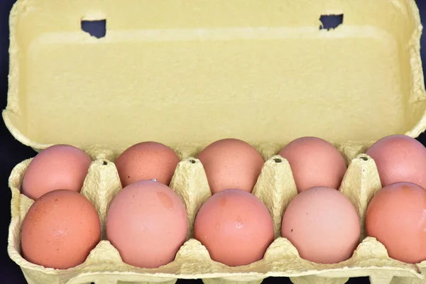 Large Chicken Eggs Box — Stock Photo, Image