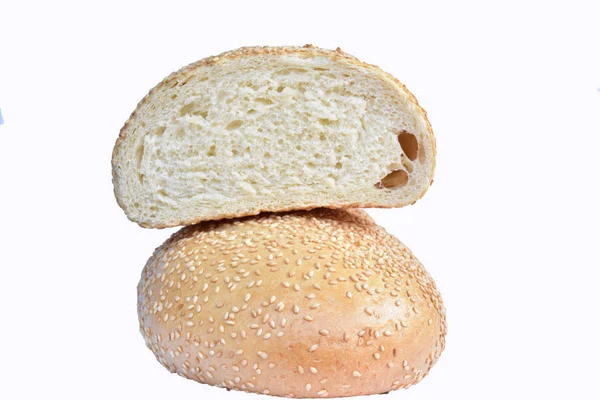 White Bread Sesame Seeds — Stock Photo, Image