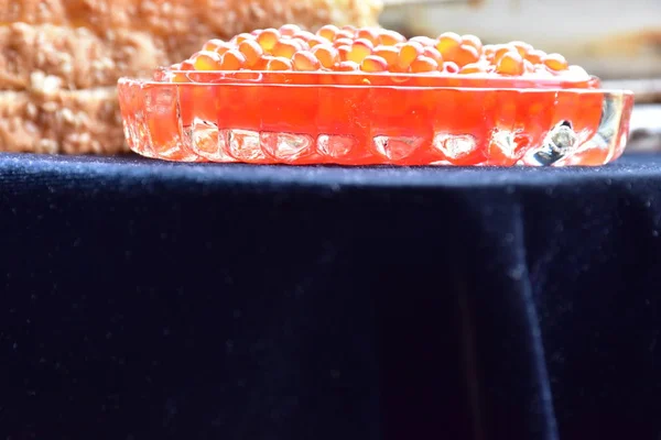 Röd Kaviar Från Fisk — Stockfoto