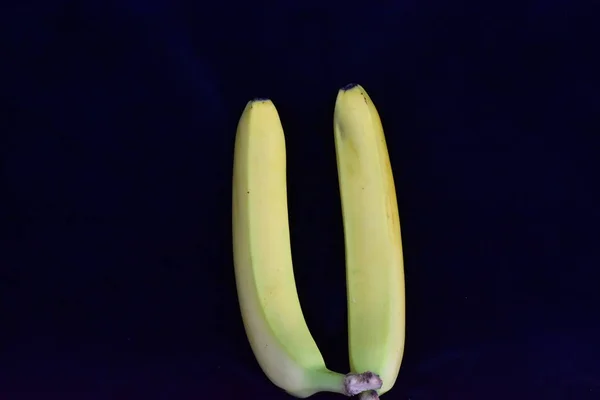 Banaan Een Zwarte Achtergrond — Stockfoto