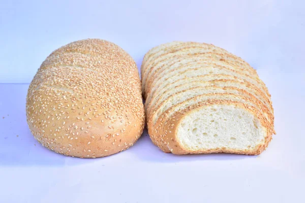Wit Brood Met Sesamzaad — Stockfoto
