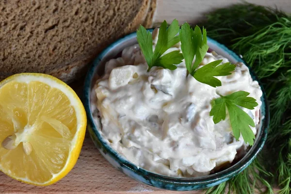 Traditionele Russische Salade Close — Stockfoto