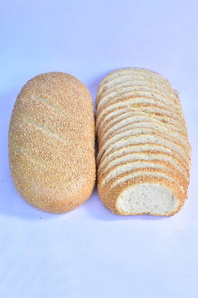 Білий Хліб Кунжутом — стокове фото