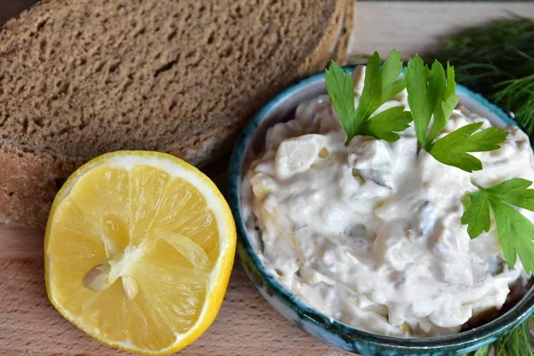 Traditioneller Russischer Salat Aus Nächster Nähe — Stockfoto