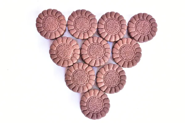 yuvarlak çikolata kurabiye yakın çekim 