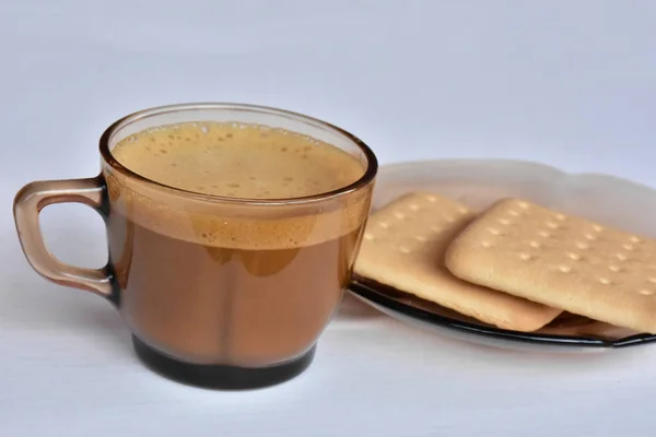 Eine Tasse Kaffee Und Kekse — Stockfoto