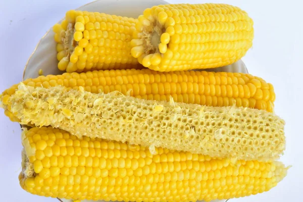 Főtt Kukorica Közelről — Stock Fotó