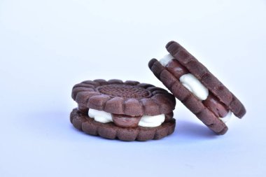 yuvarlak çikolata kurabiye yakın çekim 