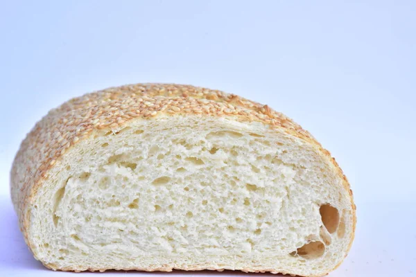 White Bread Sesame Seeds — Stock Photo, Image