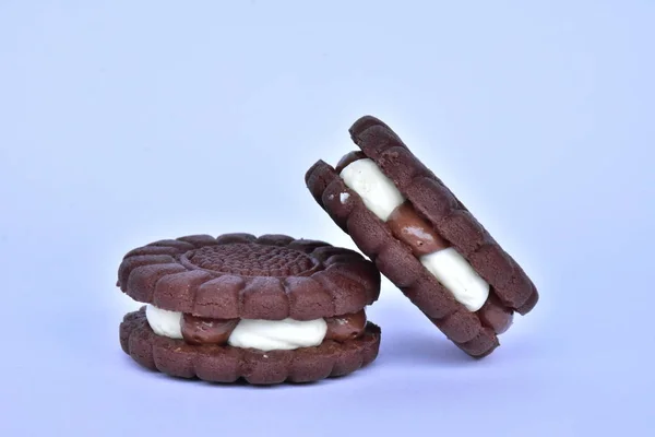 Deliciosos Biscoitos Chocolate Perto — Fotografia de Stock
