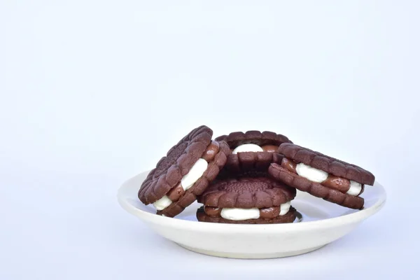 Delicious Chocolate Cookies Close — Stock Photo, Image