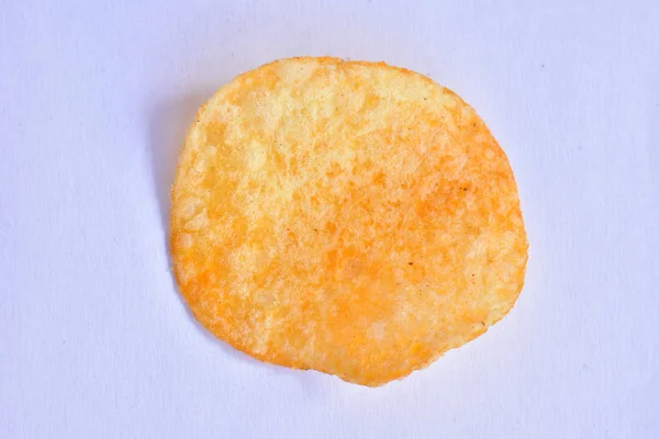 Gelbe Scheibe Kartoffelchips Schneller Snack — Stockfoto