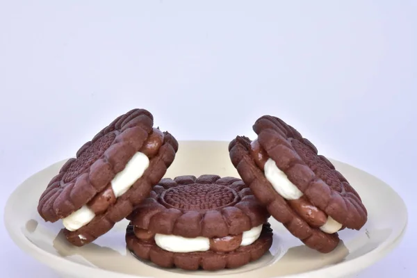 Delicious Chocolate Cookies Close — Stock Photo, Image