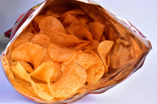 Burgonya Chips Közelről — Stock Fotó