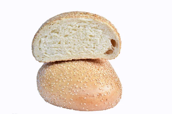 White Bread Sesame Seeds — Stock Photo, Image