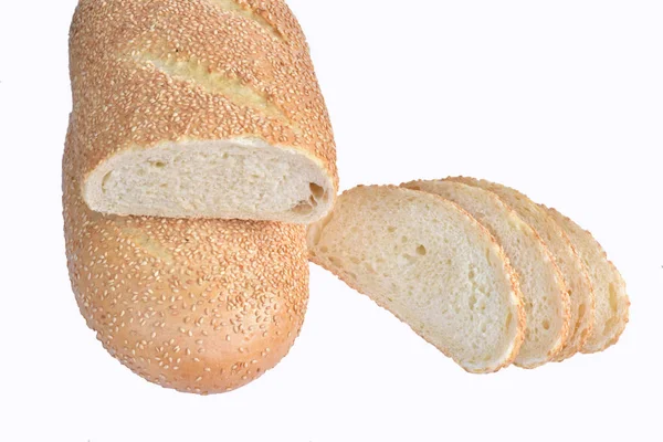 White Bread Sesame Seeds — Stock Photo, Image