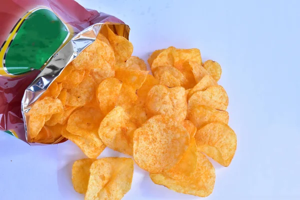 Burgonya Chips Közelről — Stock Fotó