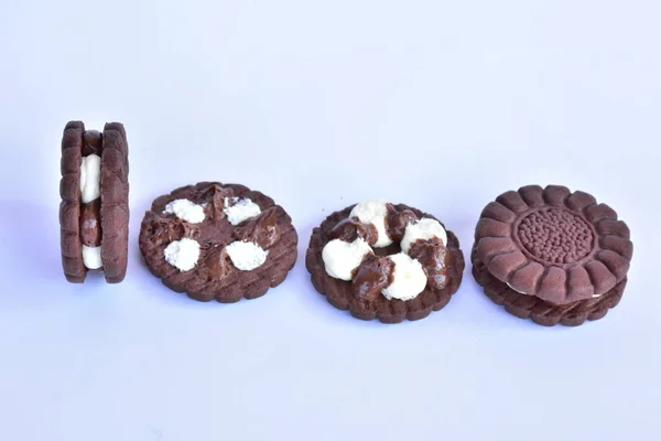 Ronde Chocolade Koekjes Close — Stockfoto