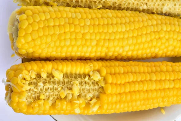 Gotowana Kukurydza Bliska — Zdjęcie stockowe