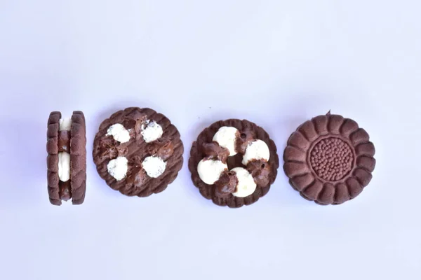 Кругле Шоколадне Печиво Крупним Планом — стокове фото