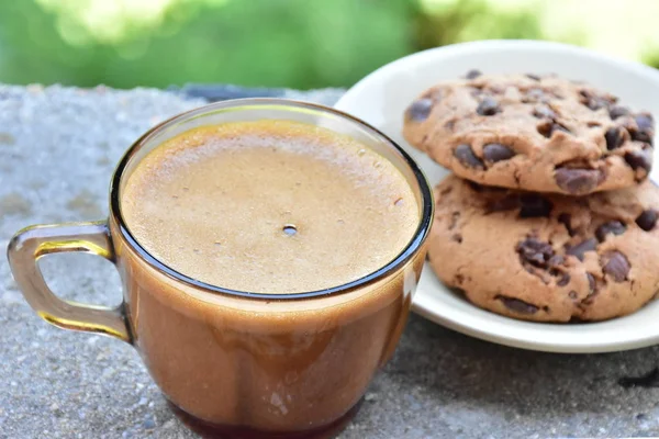 Чашка Кофе Шоколадное Печенье — стоковое фото